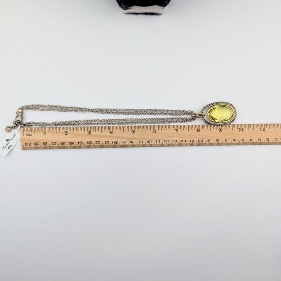 NWT Andrea Candela Ibiza Sterling Silver18K Necklace W/ Yellow Quartz Pendant - Picture 3 of 11